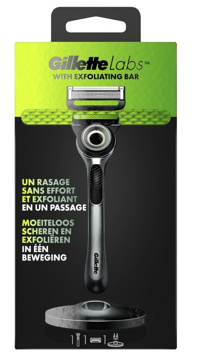 Rasoir Pour Homme Exfoliant Labs Gillette Le Socle + Le Manche + 1 Lame