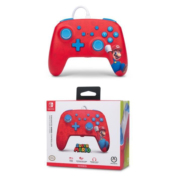 Manette Filaire Switch Nintendo - Mario Who Hoo - Electrique Pikachu Edition Officielle Avec Câble Usb Détachable