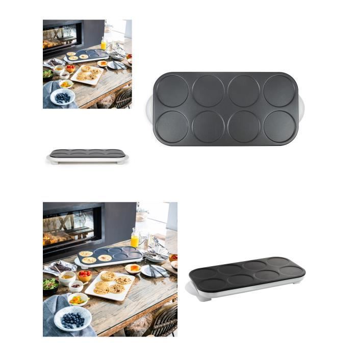 Crêpière INOX pour Mini crêpes + Pancakes anti adhésif 8 crêpes