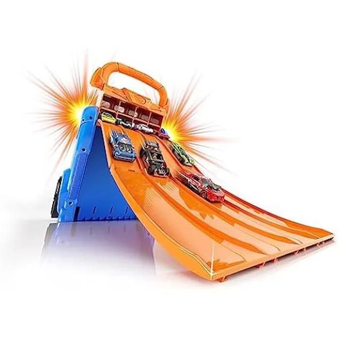 Cefa Toys Garde VoitureLanceur Hot Wheels 4 Pistes et capacité pour 20 Voitures. Convient aux Enfants à partir de .