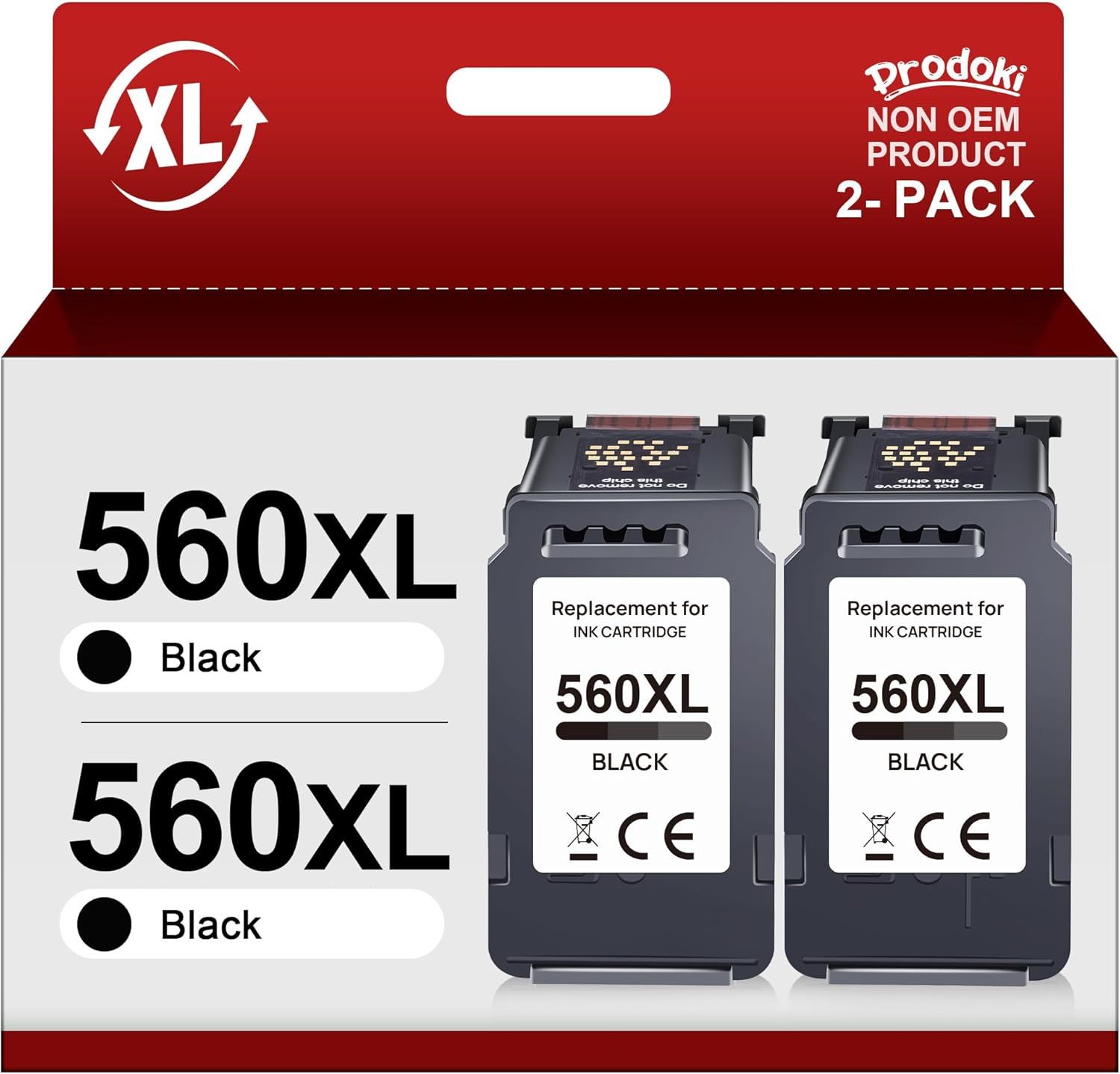 560 Xl Noir Remplacement Cartouche Pour Canon 560 560Xl Pour Canon Pg-560 Xl Encre Pour Canon Pixma Ts5350 Ts7450A Ts5350A Ts5300 Ts5350I Ts5351 Ts7450 Ts5351A Ts7451A(Noir,2-Pack)