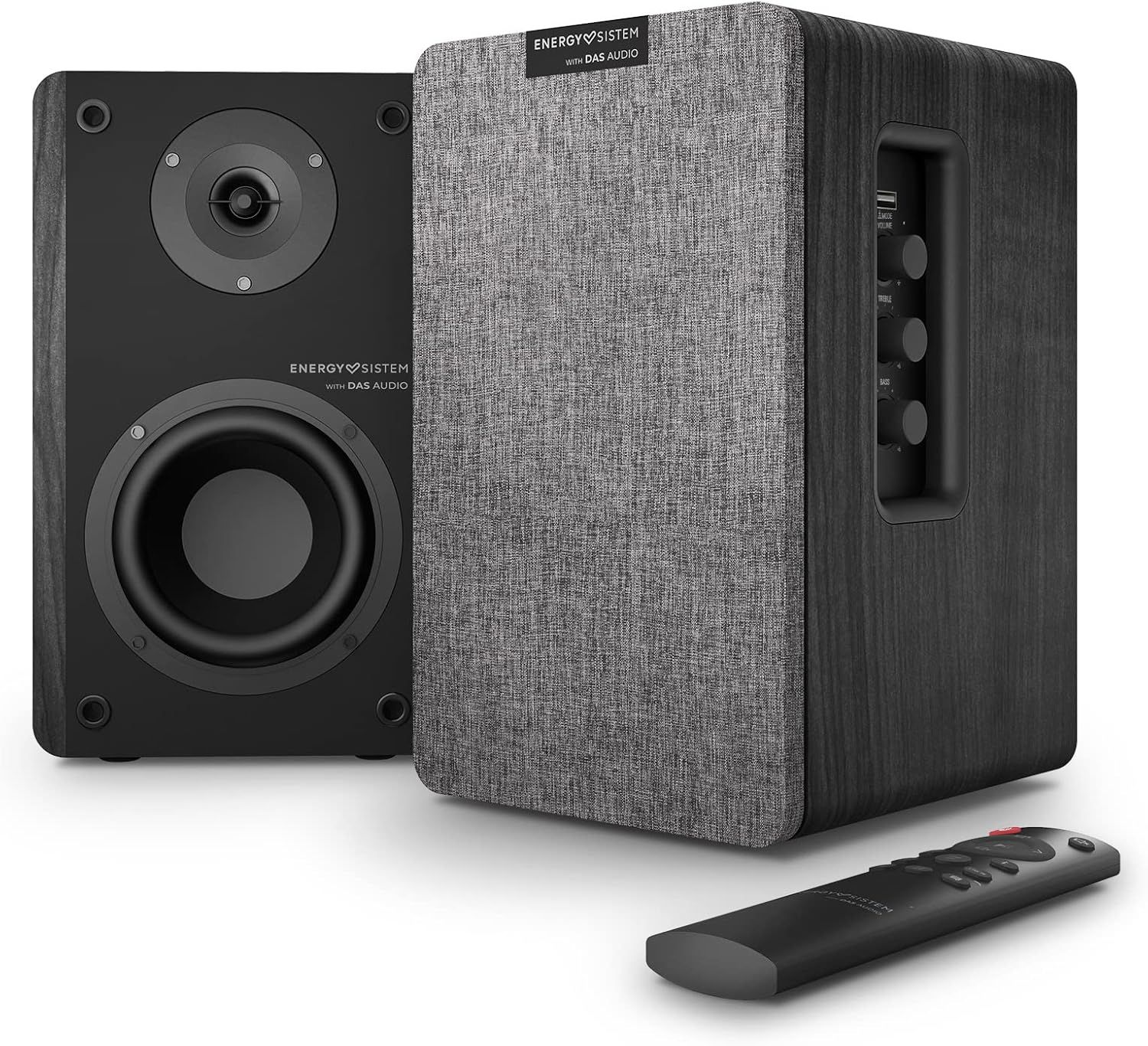 Studio Monitor 4 Chaîne Hifi (Haut-Parleur Actif 2.0,Bluetooth 5.0,50 W,Subwoofer,Entrée Optique Toslink,Port Hdmi Arc)-Gris