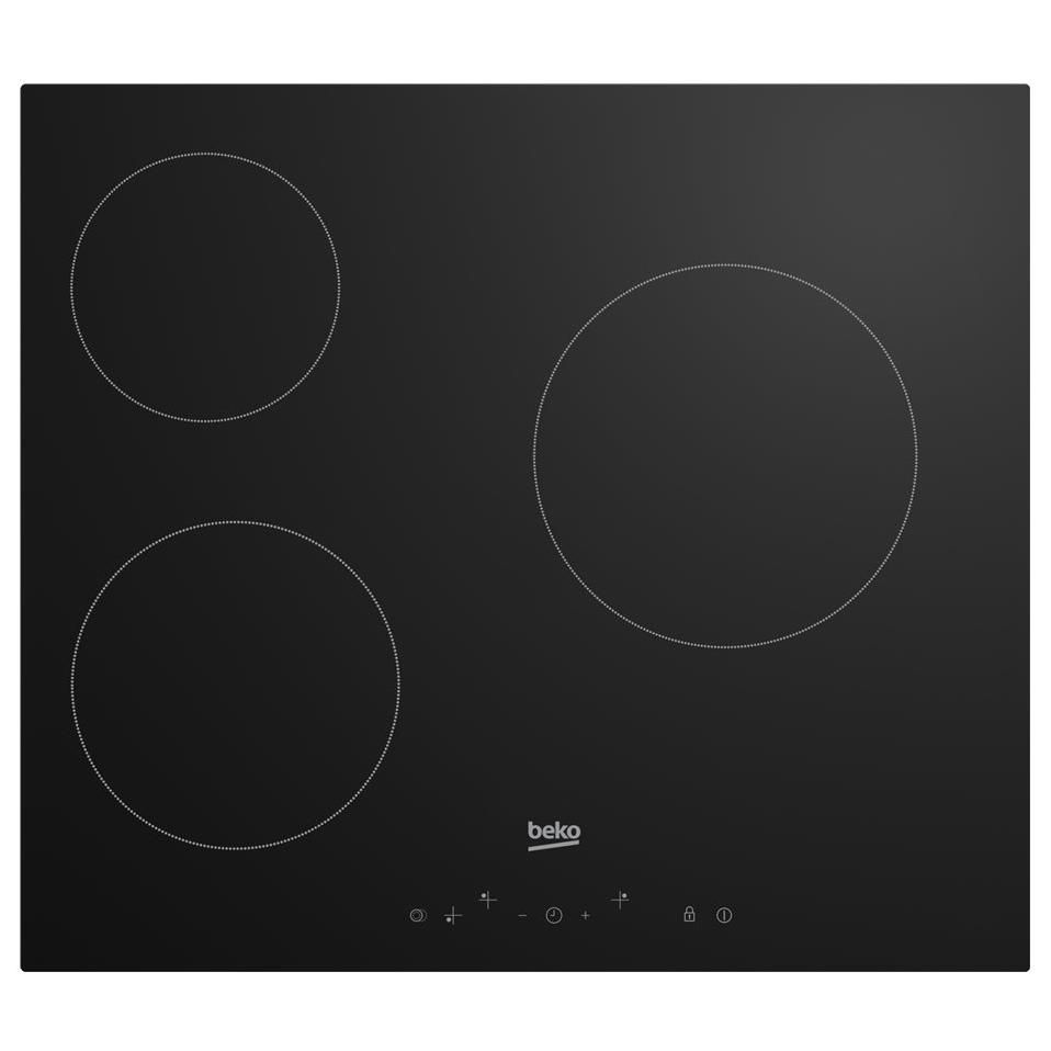 Beko HIC63400 Vitrocéramique Noir - 3 foyers Beko HIC63400 Vitrocéramique Noir - 3 foyers