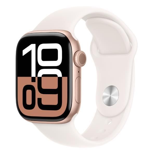 Apple Watch Series 10 OLED 46 mm Numérique 416 x 496 pixels Écran tactile Or rose Wifi GPS (satellite)