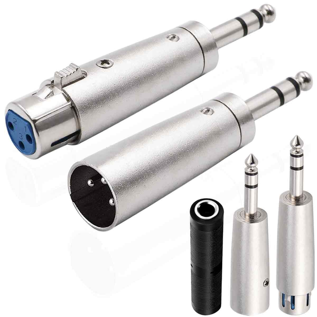 adaptateur XLR vers jack 6,35mm 3 broches prise femelle mâle, connecteur audio stéréo TRS pour microphone Dslr, 4.[G1051]