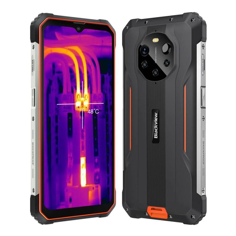 Smartphone Robuste Blackview® BL8800 Pro Téléphone 5G avec Caméra Thermique 8 Go+128 Go IP68-IP69K étanche 8380mAh-33W 50MP -Orange