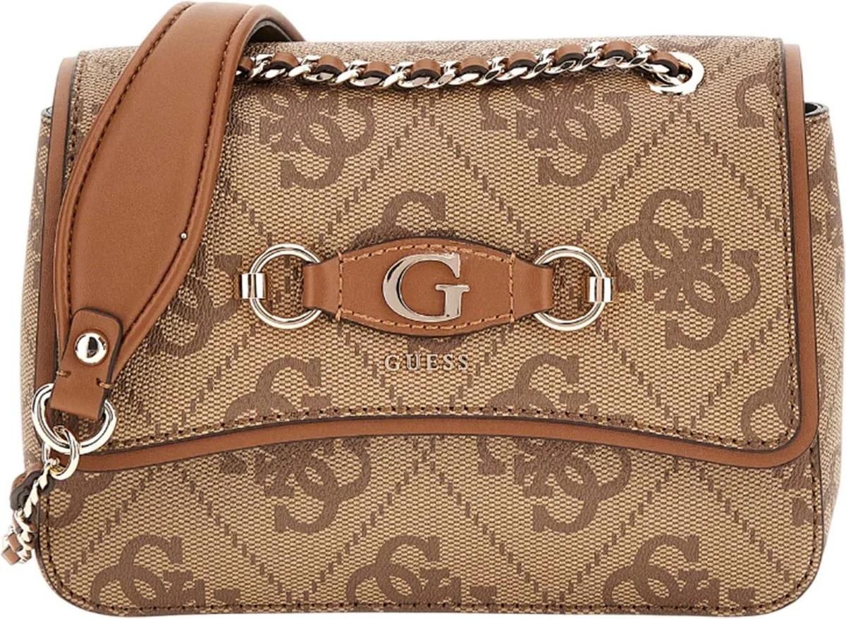 Sac Bandouliere Guess Sac Bandoulière Izzy Top Zip Shoulde Latte Logo OS865419 Unique