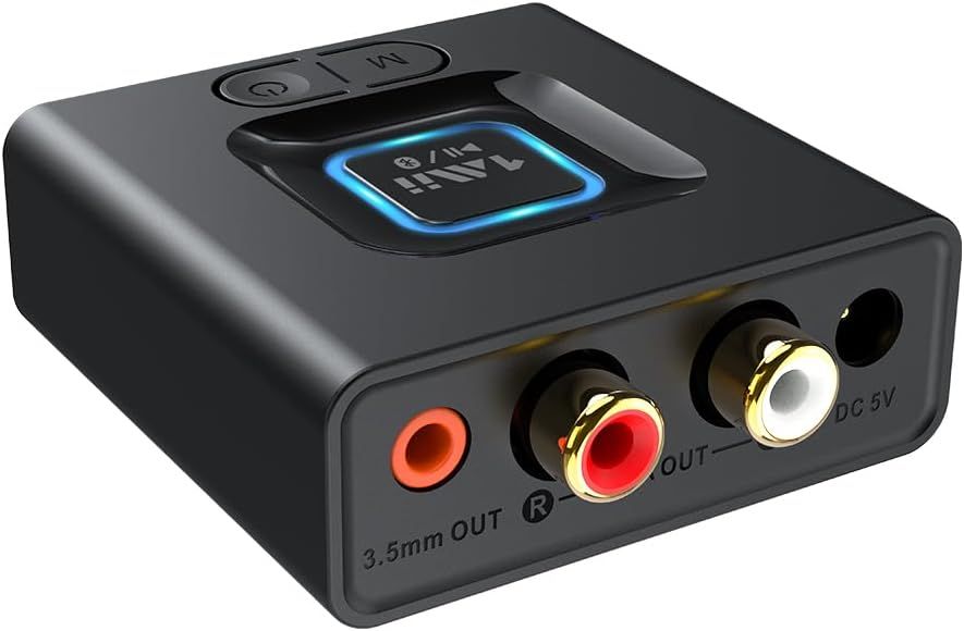 Ml201 Recepteur Bluetooth 5.1,Adaptateur Bluetooth Rca 3.5Mm Jack Aux,Sbc Aac Recepteur Pour Accueil Système Stéréo,Mode Basse,Taille Mini,Batterie Intégrée