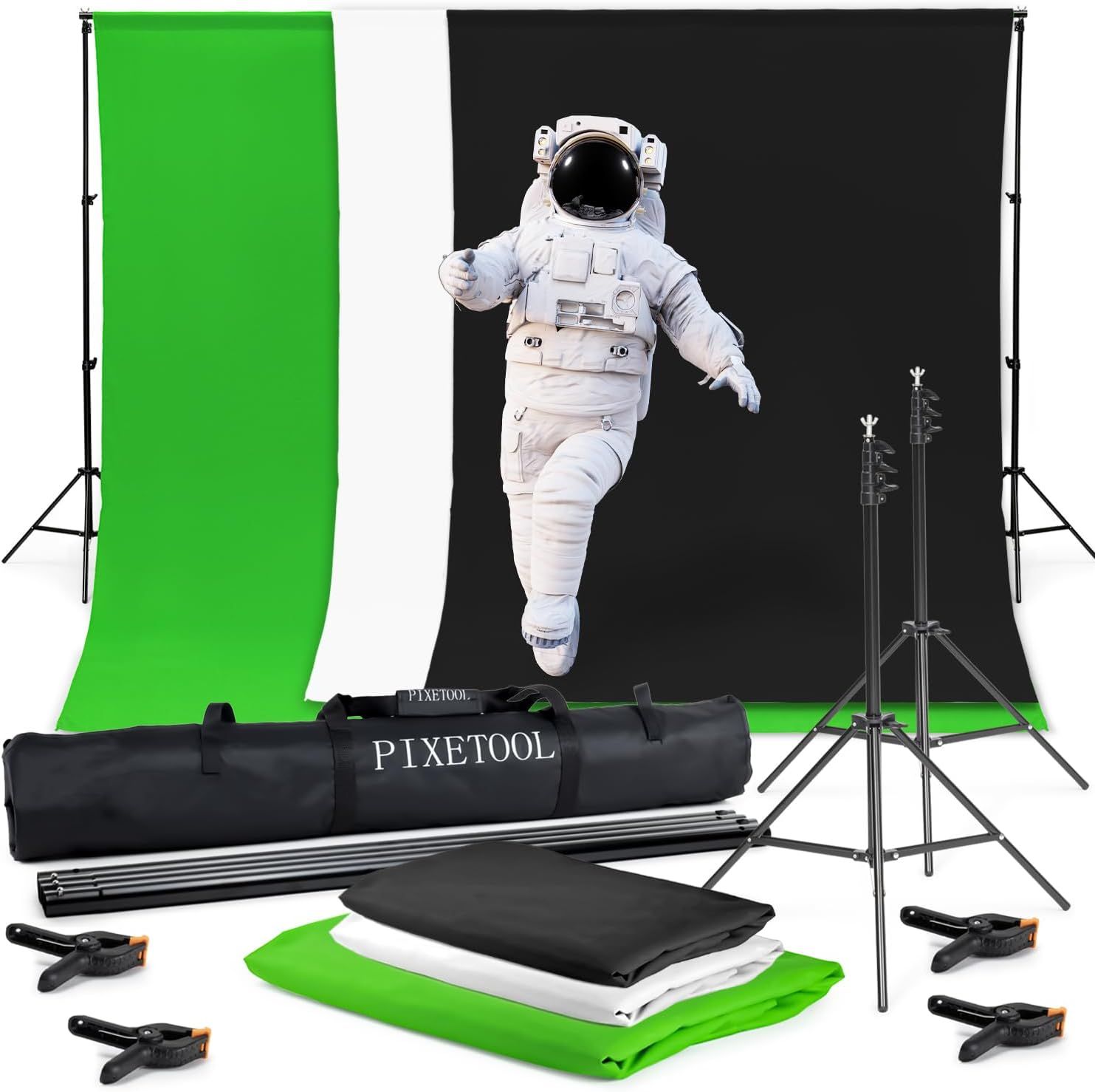 Fond Vert (3 X 3 M) Avec Support (2,6 X 3 M) - Toile De Fond Photo - Kit Studio Photo - Accessoires Pour Video Photographie Streaming Gaming Jeu - Green Screen - Toiles De Fond[VID064006]