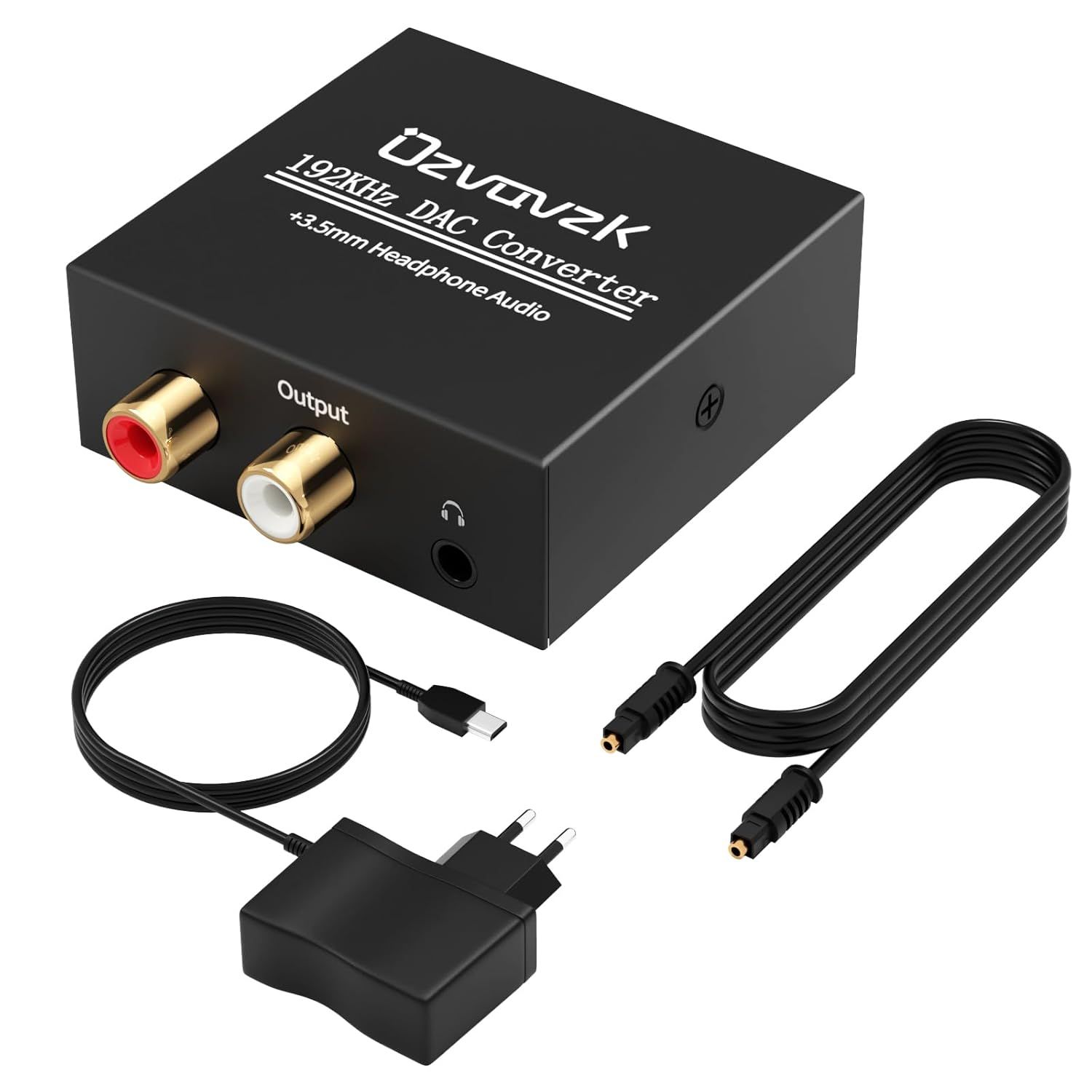 192Khz Dac Audio, Adaptateur Optique Jack Convertisseur Numerique Analogique Optique Vers L/R, Digital Spdif Toslink Coaxial Vers Stéréo Audio L/R Jack 3,5Mm Avec Optique Câble[VID064105]