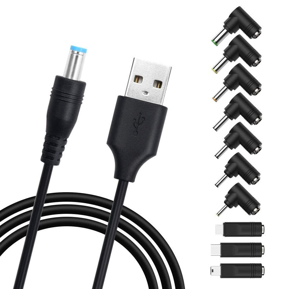 Remplacable USB Cable vers 5V DC Adaptateur Connecteur Chargeur 5.5 * 2.1mm pour Aspirateur Scanner Haut-Parleur Balance de Poids Tablette Arbre de Noil à LED Projecteur Distributeur d'eau..[G1025]