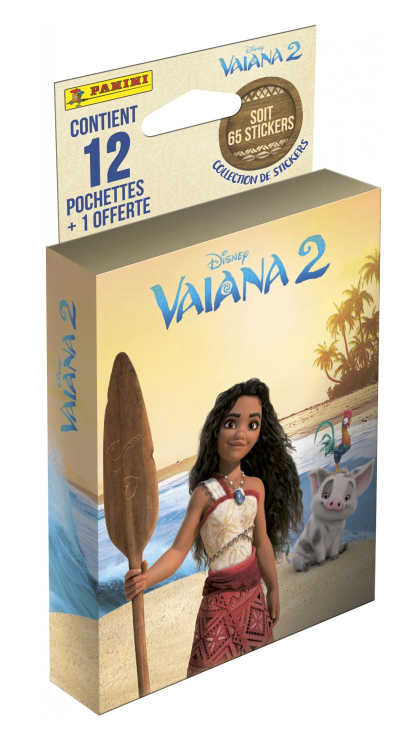 Blister PANINI Vaiana 2 12 pochettes 1 offerte 65 stickers