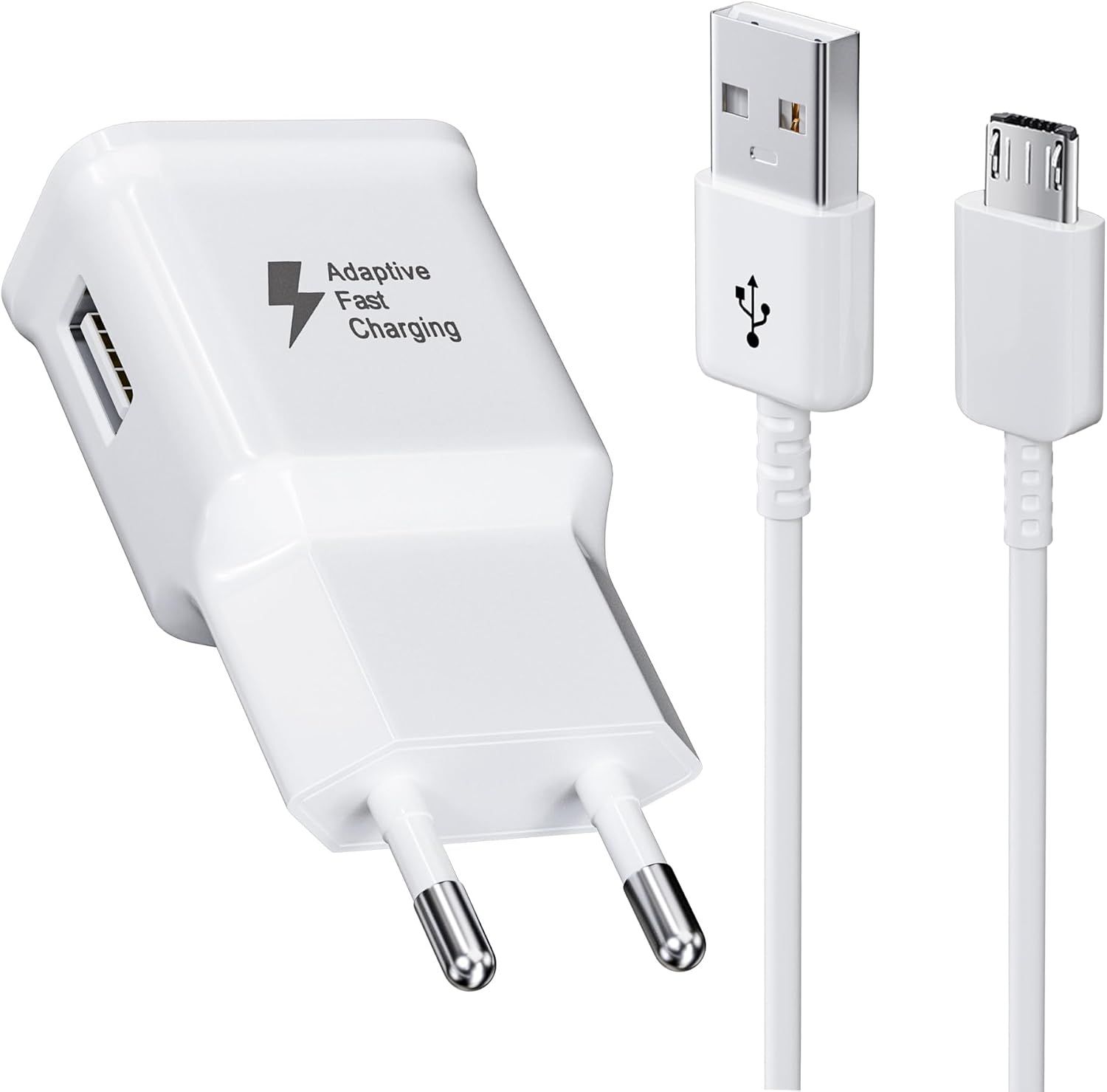 Chargeur Usb, Chargeur Rapide Adaptateur Secteur Avec 1,5m Câble Micro Usb Compatible Avec Samsung Galaxy S7 S6 Edge S5 S4 S3 S2 A7 A9 A10 J8 J7 J6 J5 J3, Note5 4,Tab 4, Tab S, S2,[Cdq090691]