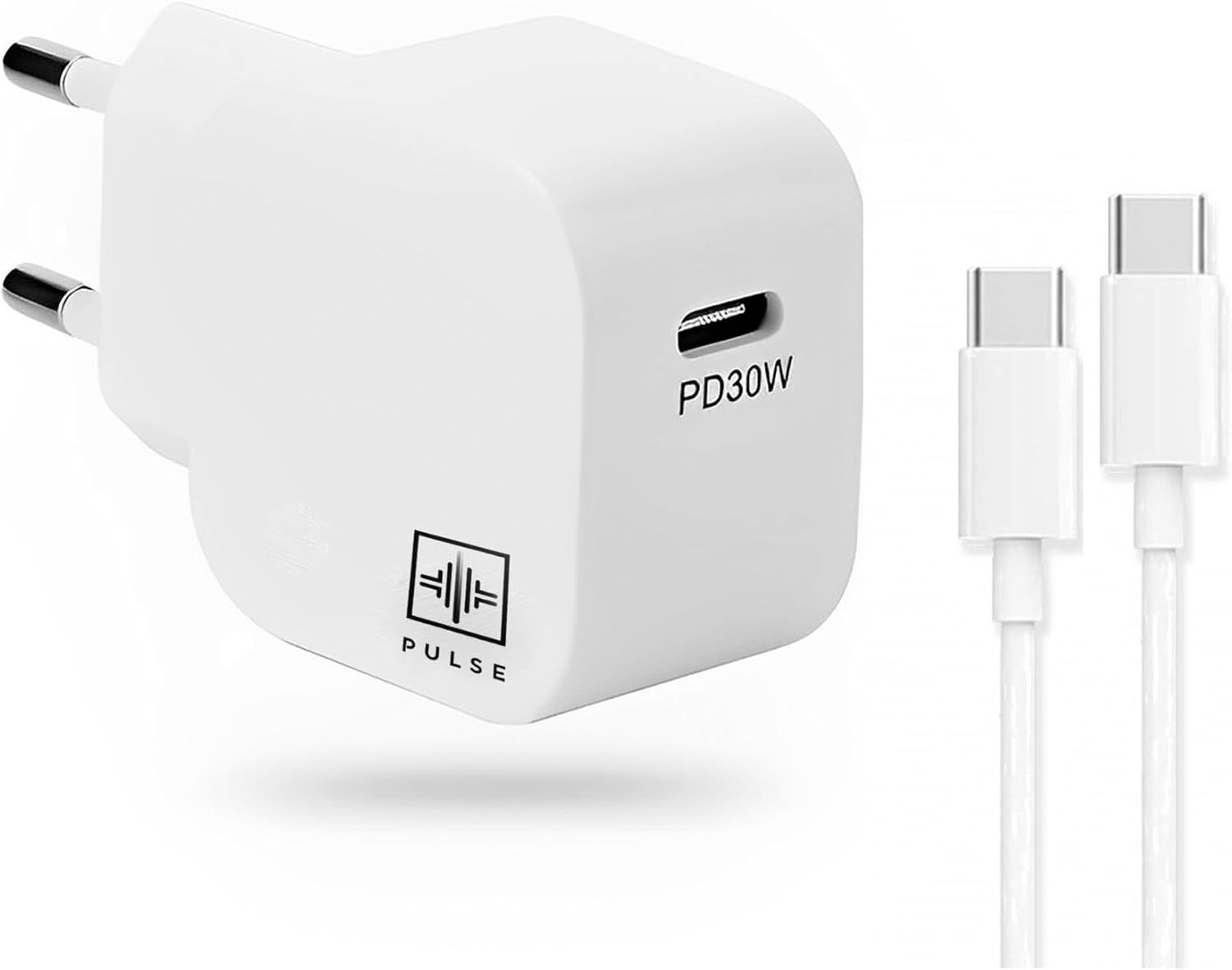 Chargeur USB-C 30W Technologie GaN - Charge Ultra-Rapide 60% en 30 Min - Câble USB-C vers USB-C de 1m - Compact et Idéal pour Voyages - Compatibilité Universelle iPhone, Samsung, Mac, Win.[F3274]