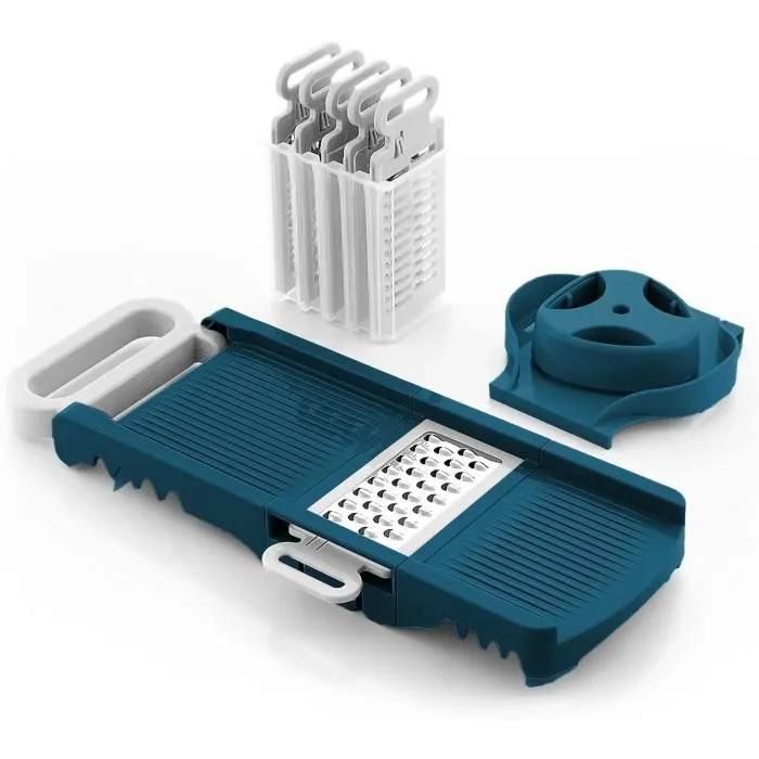 Mandoline pliable ARTHUR MARTIN AMM530 6 en 1 3 Lames de râpes et 3 lames de coupes légumes Acier inoxydable - vue 2