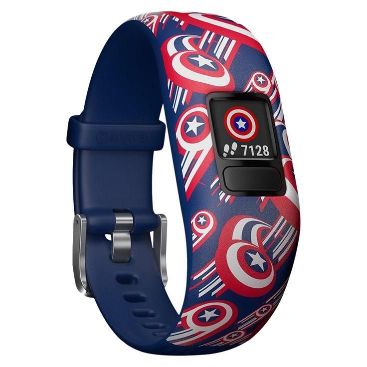 Garmin Vívofit Jr 2 Marvel Captain America Tracker D'activités Avec Bracelet Silicone Taille Du Poignet : 130 175 Mm Bluetooth 17.5 G