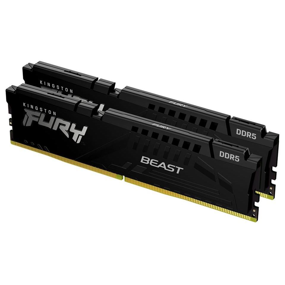 Kingston FURY Beast - DDR5 - kit - 64 Go: 2 x 32 Go - DIMM 288 broches - 6000 MT/s / PC5-48000 - CL30 - 1.4 V - mémoire sans tampon - on-die ECC - noir