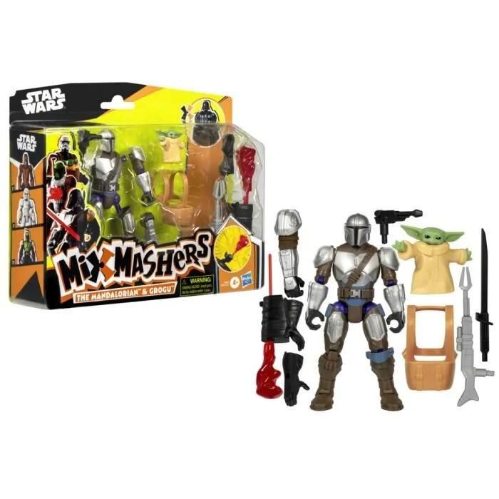MixMashers Mandalorien et Grogu figurine deluxe personnalisable à mélanger et combiner avec accessoires Star Wars Dès - vue 2