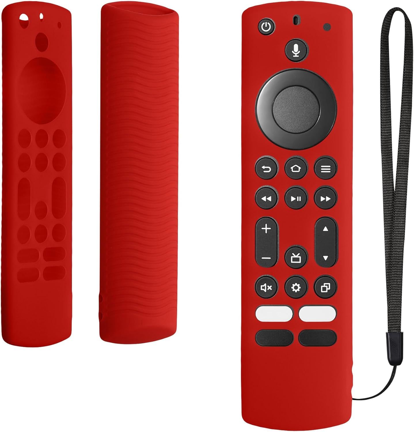 Étui Compatible avec Toshiba and Insignia NS-RCFNA-21,CT-RC1US-21,CT95018 / Fire TV Coque - Coque télécommande TV en Silicone - Rouge(Q891)