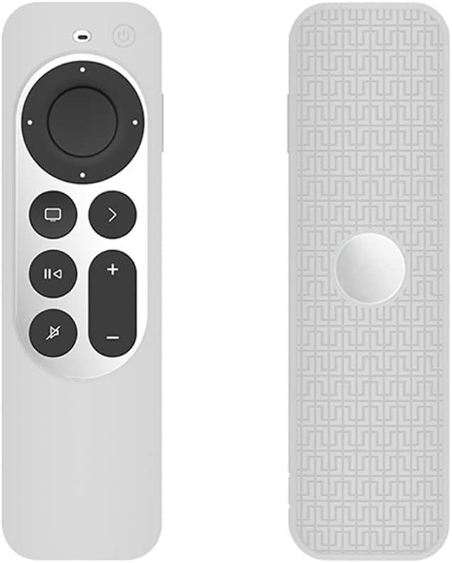 Étui Coque en Silicone Compatible avec Apple TV 4K 2021 Télécommande,Ultra-Mince et Léger,Anti-Chute,Anti-Collision,Convient pour Le boîtier de télécommande Apple TV 4K 2021.Blanc(Q423)