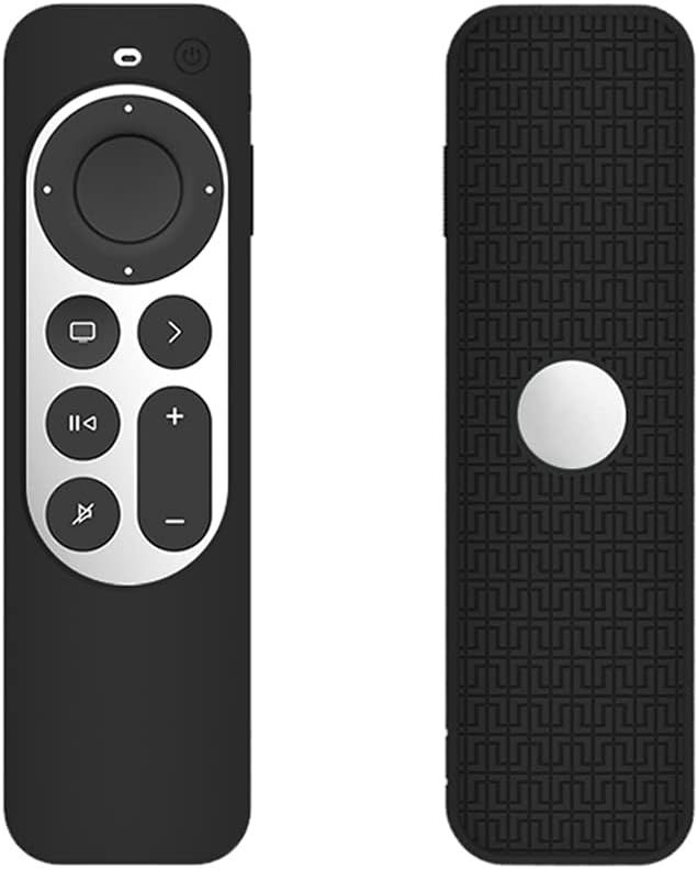 Étui Coque en Silicone Compatible avec Apple TV 4K 2021 Télécommande,Ultra-Mince et Léger,Anti-Chute,Anti-Collision,Convient pour Le boîtier de télécommande Apple TV 4K 2021.Noir(Q428)