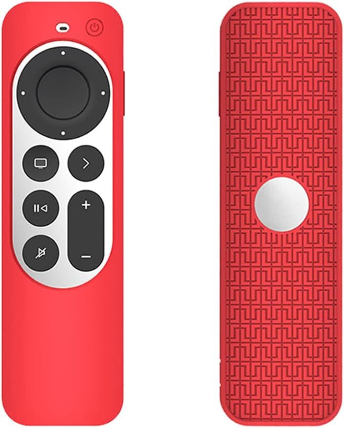 Étui Coque en Silicone Compatible avec Apple TV 4K 2021 Télécommande,Ultra-Mince et Léger,Anti-Chute,Anti-Collision,Convient pour Le boîtier de télécommande Apple TV 4K 2021.Rouge(Q427)