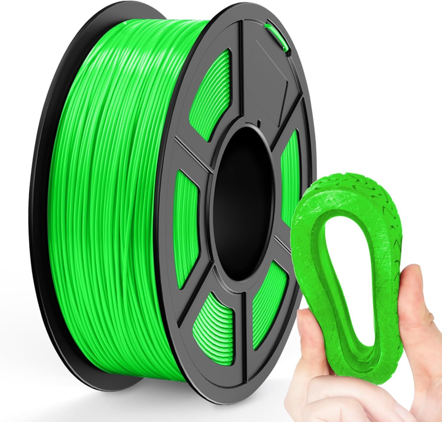 TPU Filament 1.75mm Vert, Flexible Imprimante 3D Filament TPU, 95A TPU Précision dimensionnelle +/- 0,03 mm, Bobine de 1kg, Vert.[G1263]