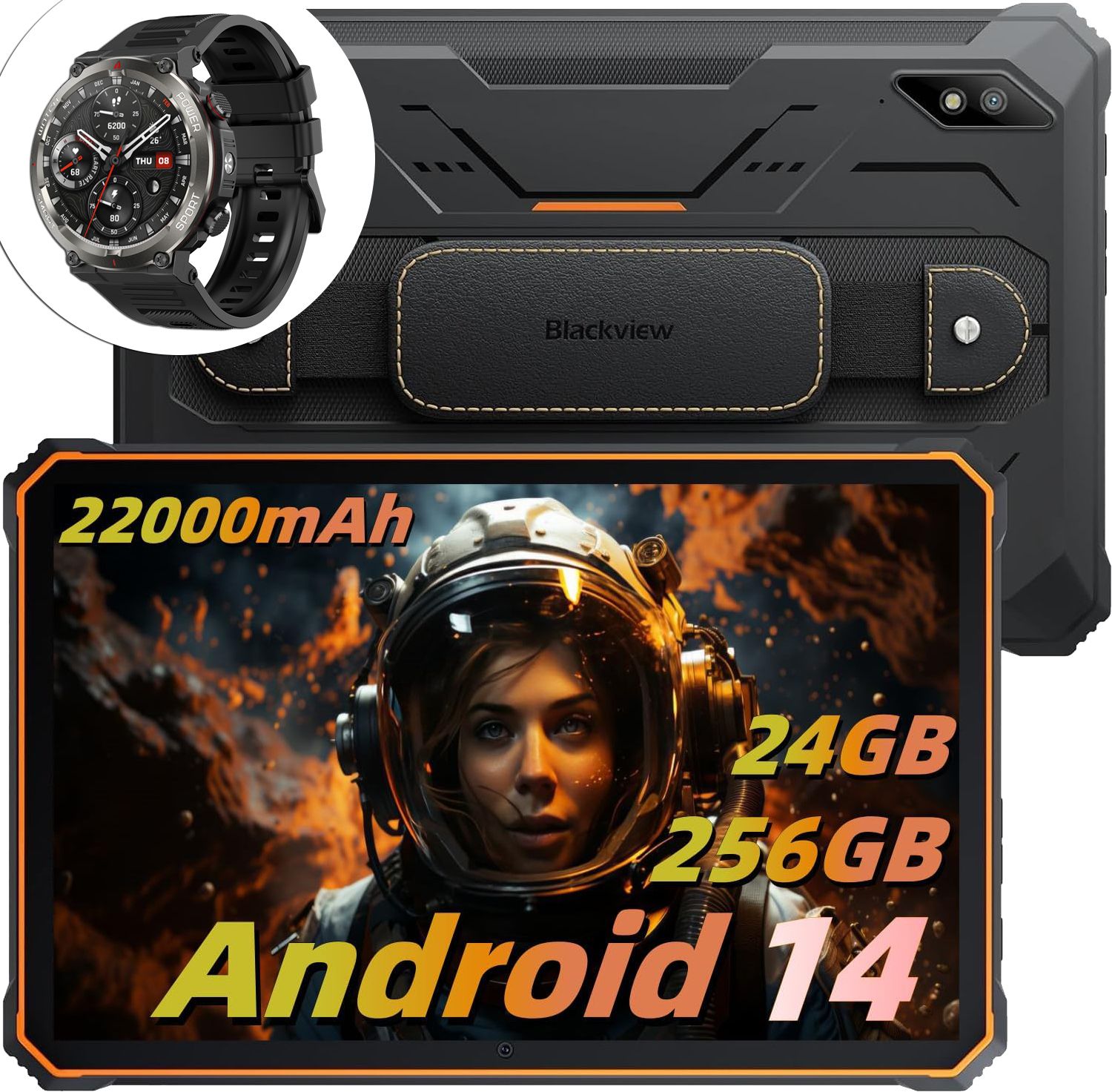 Blackview Active 8 Pro Tablette Incassable 10.36 2.4K FHD+ 24Go+ 22000mAh 48MP+16MP Android 14 Avec W50Pro - vue 2