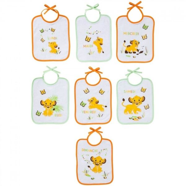Babycalin - Lot De 7 Bavoirs Naissance - Le Roi Lion