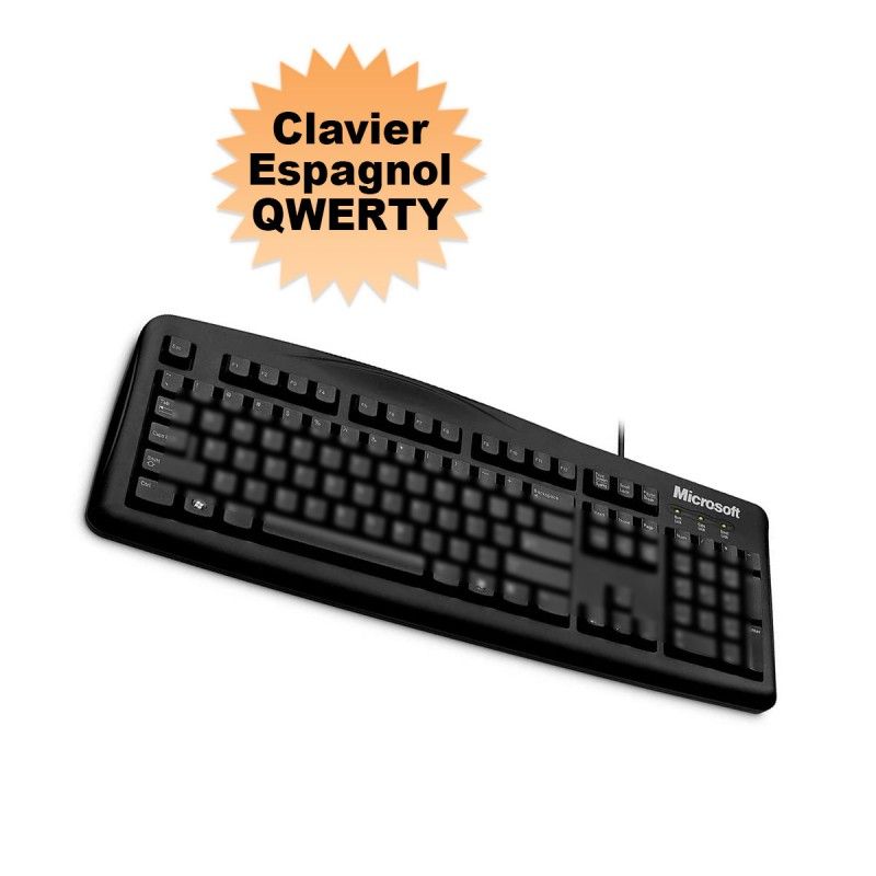 Clavier PC Microsoft Wired 200 1406 QWERTY Espagnol USB NEUF