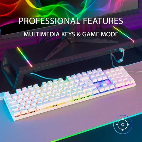 Mars Gaming Mk422W Rgb Switch Clavier Mécanique Bleu Blanc