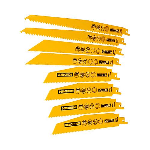 8 lames de scie égoïne U DeWalt Bois plastique métal 8 lames de scie égoïne U DeWalt Bois plastique métal
