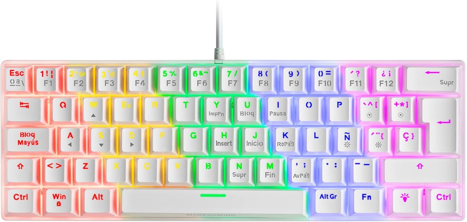 MK60 BLANC, CLAVIER GAMING MÉCANIQUE FRGB, ANTIGHOSTING, SWITCH MÉCANIQUE MARRON, LANGUE ESPAGNOLE[CLA170121]