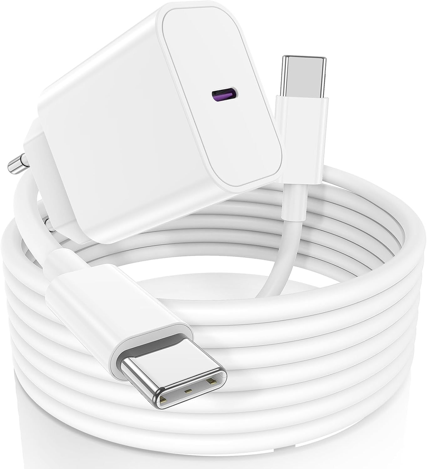 Chargeur Rapide avec Cable pour iPhone 16 15,20W USB C Chargeur avec Cordon Long Câble Original 2M,Type C Adaptateur Secteur pour Apple iPhone 16 Pro Max/15 Plus, iPad Pro 12.9/11 inch,Air 5/4