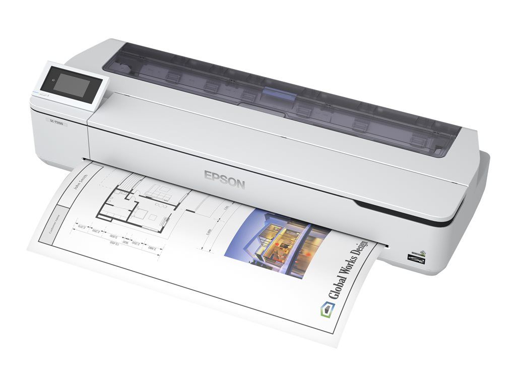 Epson SureColor SC-T5100N - 36 imprimante grand format - couleur - jet d'encre - Rouleau (91,4 cm) - 2 400 x 1 200 ppp - Gigabit LAN, Wi-Fi(n), USB 3.0 - outil de coupe