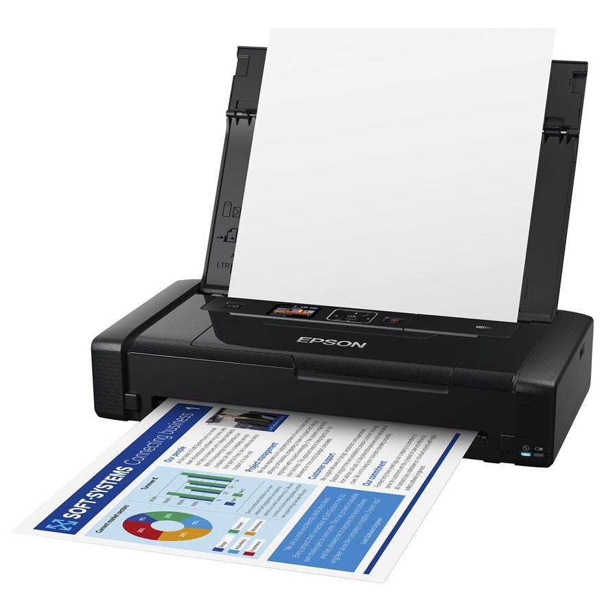 Epson WorkForce WF-110W - Imprimante - couleur - jet d'encre - A4 - 5 760 x 1 440 ppp - jusqu'à 7 ppm (mono)/jusqu'à 4 ppm (couleur) - capacité : 20 feuilles - USB 2.0, Wi-Fi(n)