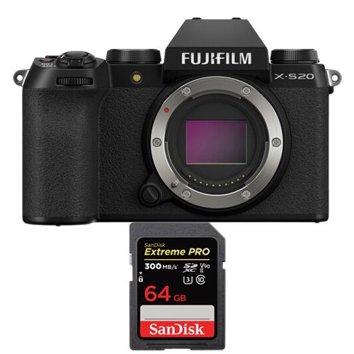 Appareil photo sans miroir Fujifilm X S20 + SanDisk Extreme Pro SDXC UHS II U3 V90 300 Mo/