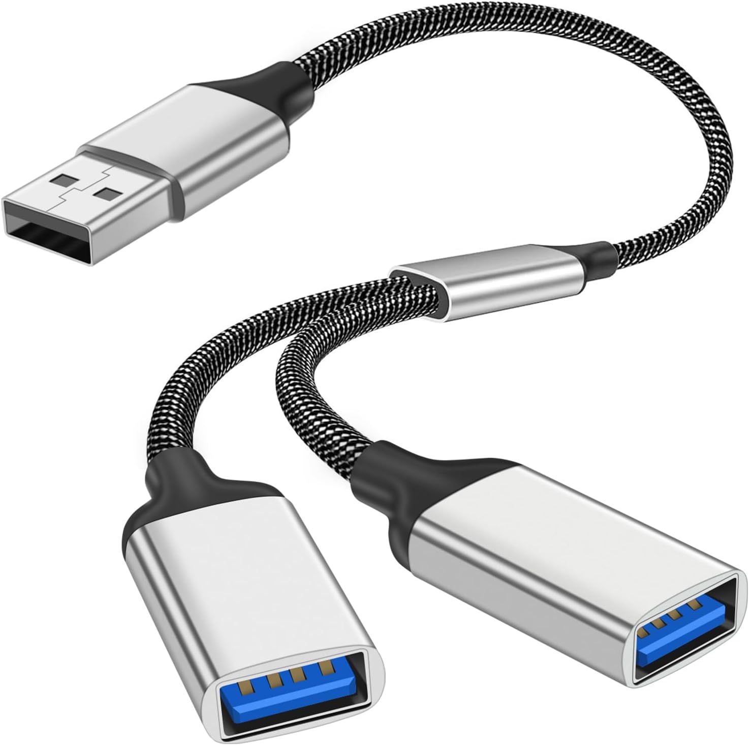 Câble De Splitter Usb, 2 En 1 Usb Mâle Vers 2Usb 2.0 Tête De Femme Splitter, Charge Du Cordon D'Alimentation D'Extension, Transfert De Données Expander Pour Mac,Car,Xbox One, Ps4, Ps5, Lapto[L1834]