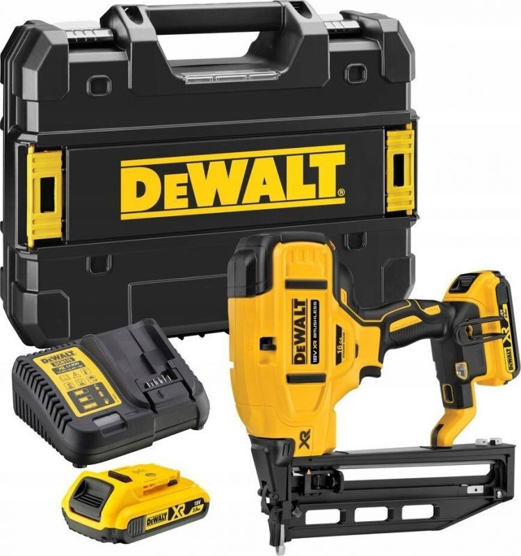Dewalt DCN662D2 QW Finisseuse sans balais 16GA XR 18V 2 x 2.0Ah Batterie Chargeur avec coffret