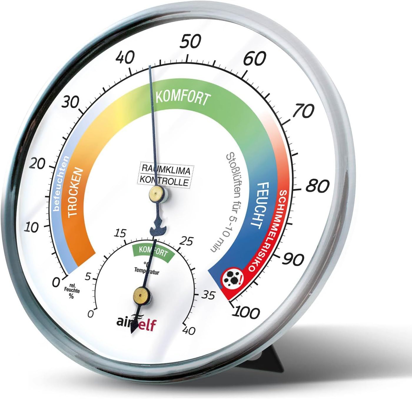 Thermomètre Hygromètre Analogique Pour Intérieur-Thermomètre D'Intérieur Et D'Humidité Dans Un Seul-Contrôle De La Température Ambiante Avec Zones De Confort Colorées