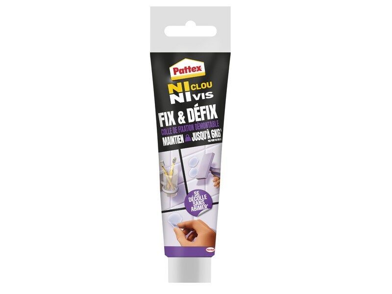 Colle fixation pattex ni clou ni vis fix & defix tube 44g