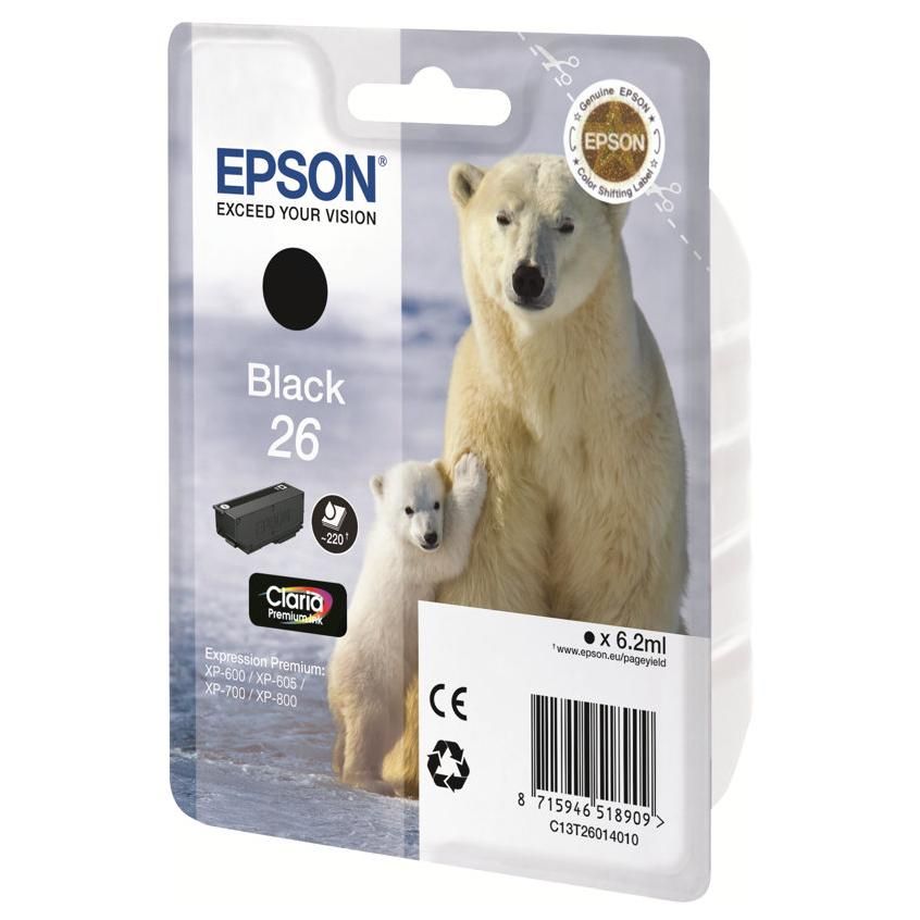 Epson 26 6.2 ml original cartouche d'encre pour Expression Premium XP 510 520 600 605 610 615 620 625 700 710 720 800 810 820