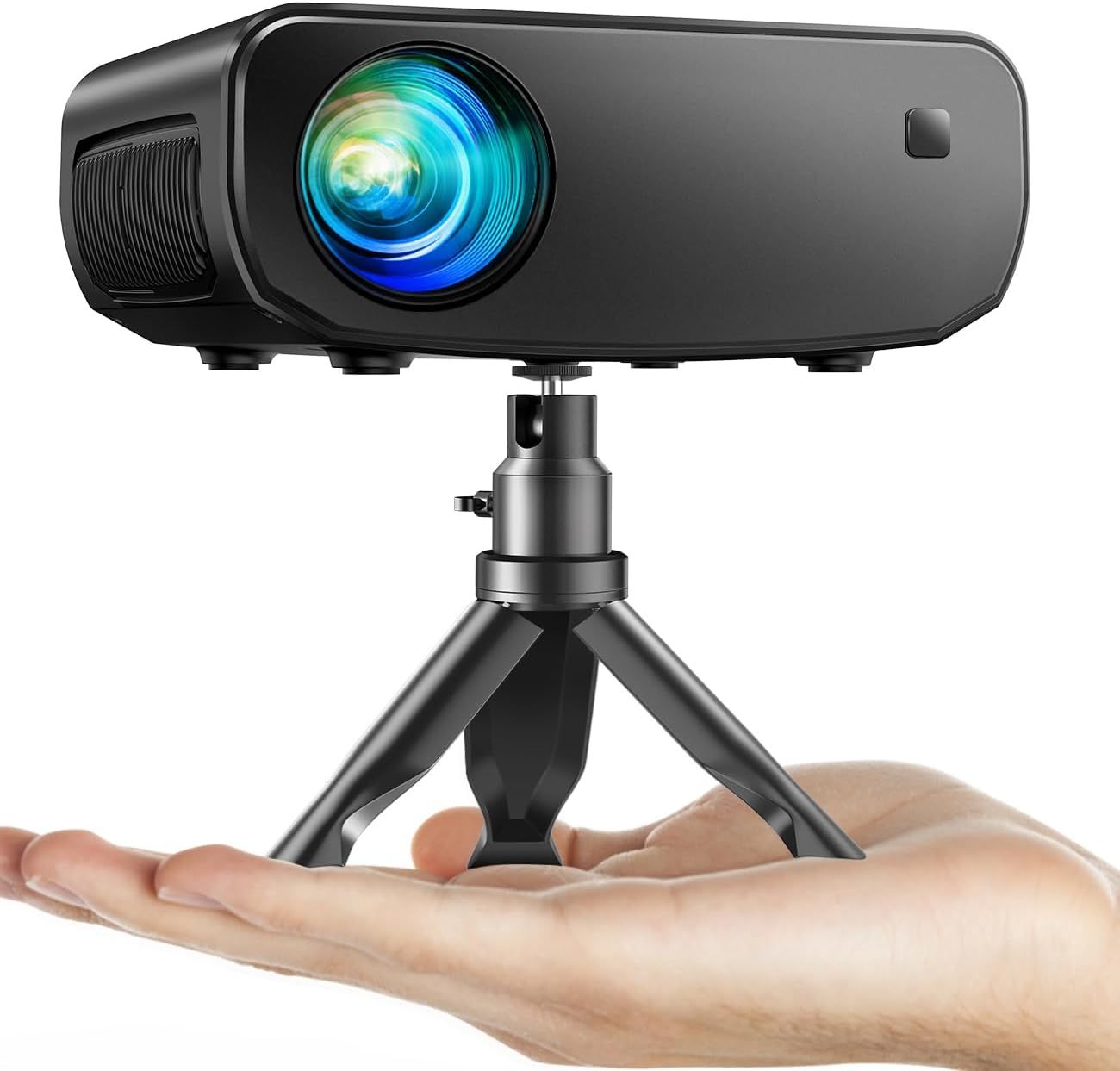 Projecteur, 2024 Wifi Mini Projecteur Full Hd 1080P, 15000 Lux Projecteur Portable Compatible Avec Ios/Android/Smartphone/Tablet/Pc/Tv Stick/Usb (Trépied Inclus)