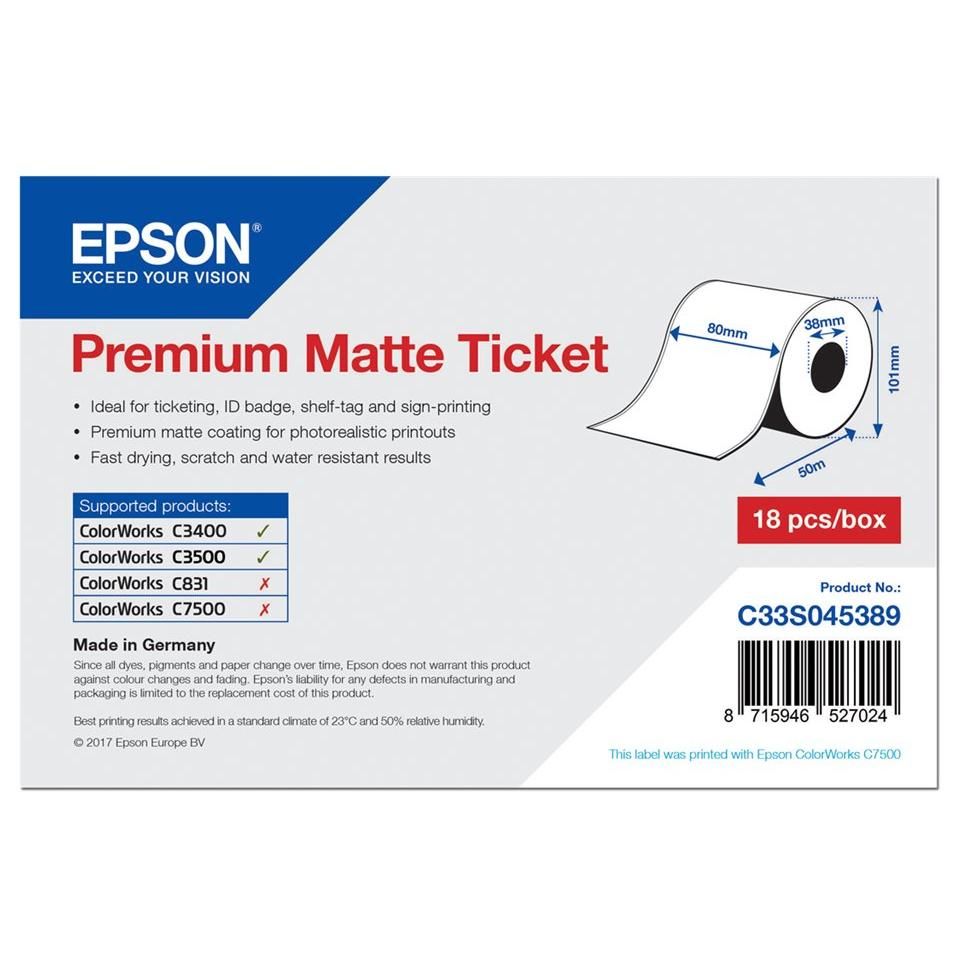 Epson Rouleau Papier matte 80mmx50m C33S045389 - vue 2