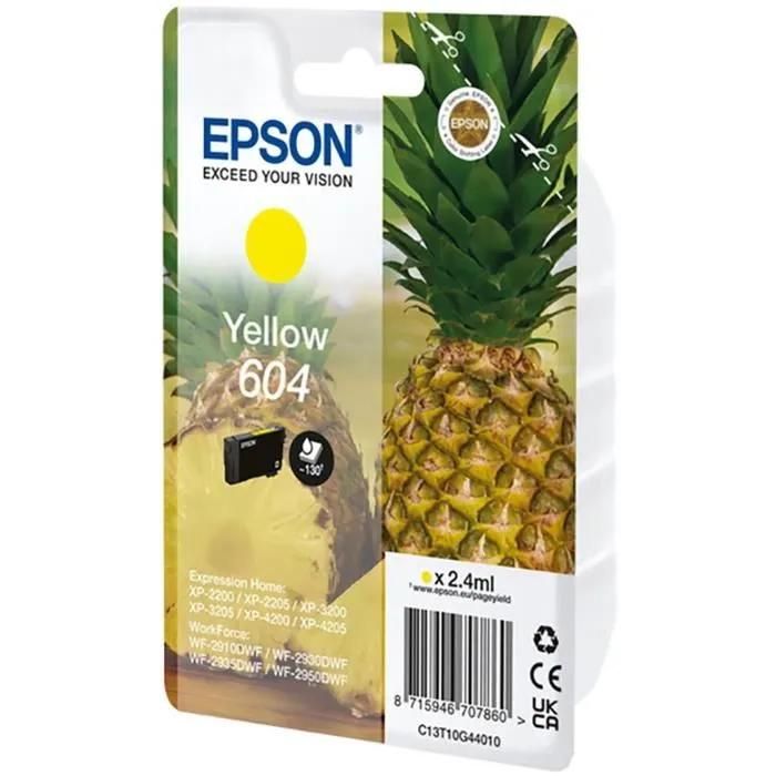 Epson 604 - 2.4 ml - jaune - original - blister - cartouche d'encre - pour Expression Home XP-2200, 2205, 3200, 3205, 4200, 4205; WorkForce WF-2910, 2930, 2935, 2950