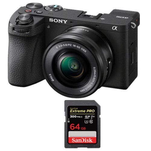 Appareil photo sans miroir Sony a6700+objectif Sony E PZ 16 50mm F 3.5 5.6 OSS+SanDisk Extreme Pro SDXC UHS II U3 V90 300 Mo/