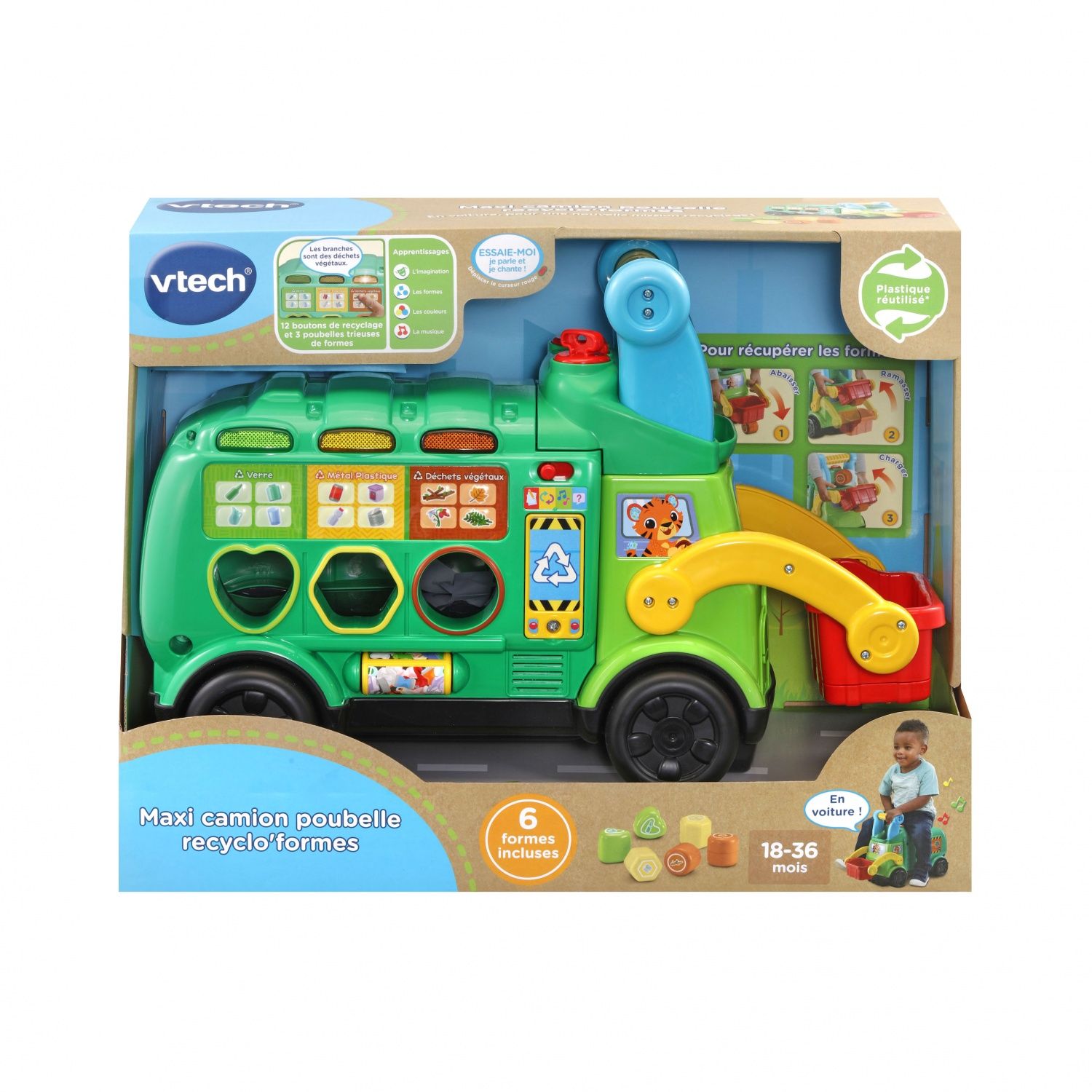 Vtech Baby Maxi Camion Poubelle Recyclo'formes Plastique Réutilisé