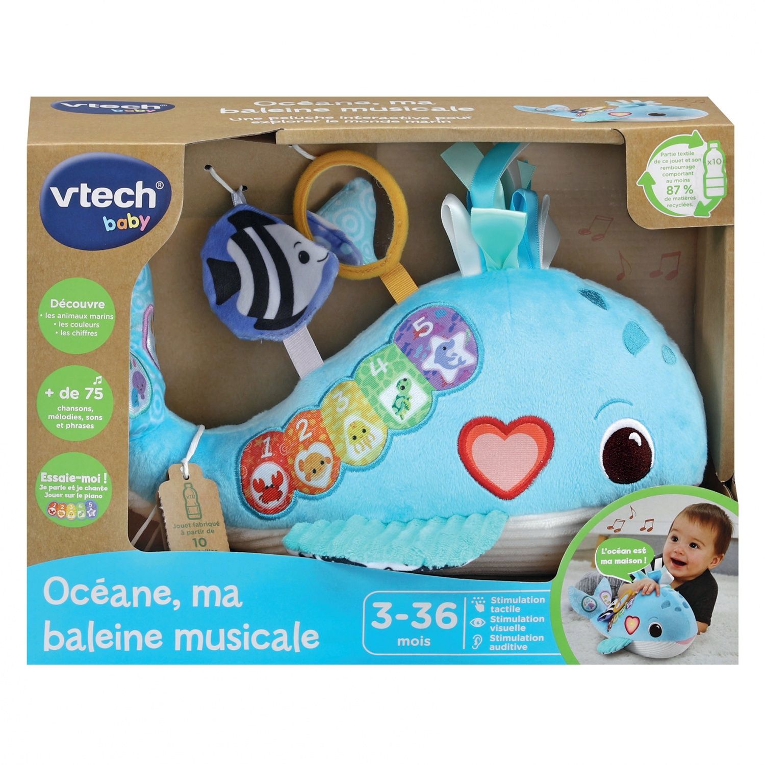 Océane Ma Baleine Musicale Bouteilles Plastiques Recyclées - vue 4