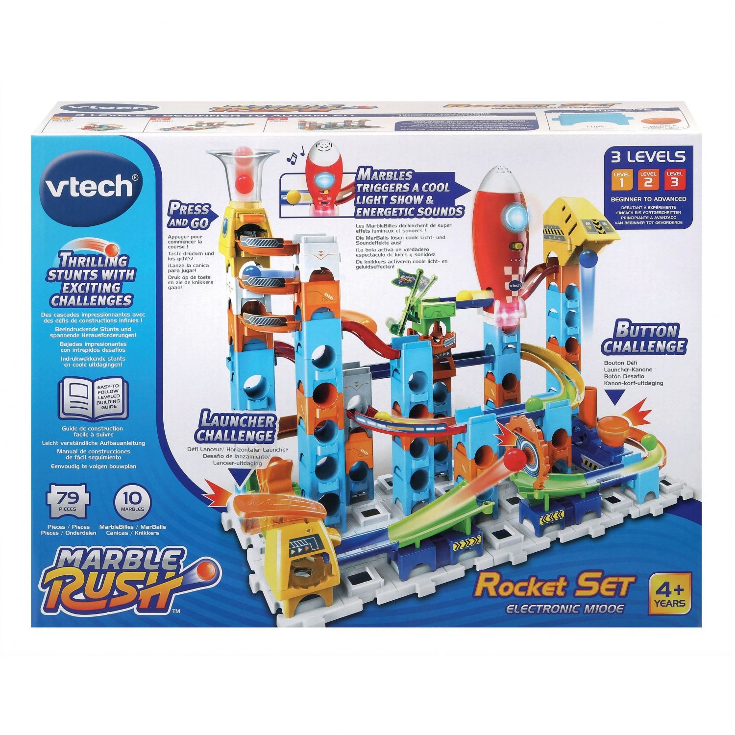 VTech Marble Rush Circuit à Billes Électronique Rocket Set Electronic M100E Jeu de Construction 79 Pièces 10 Billes Cadeau Enfant Dès Contenu en Français - vue 2