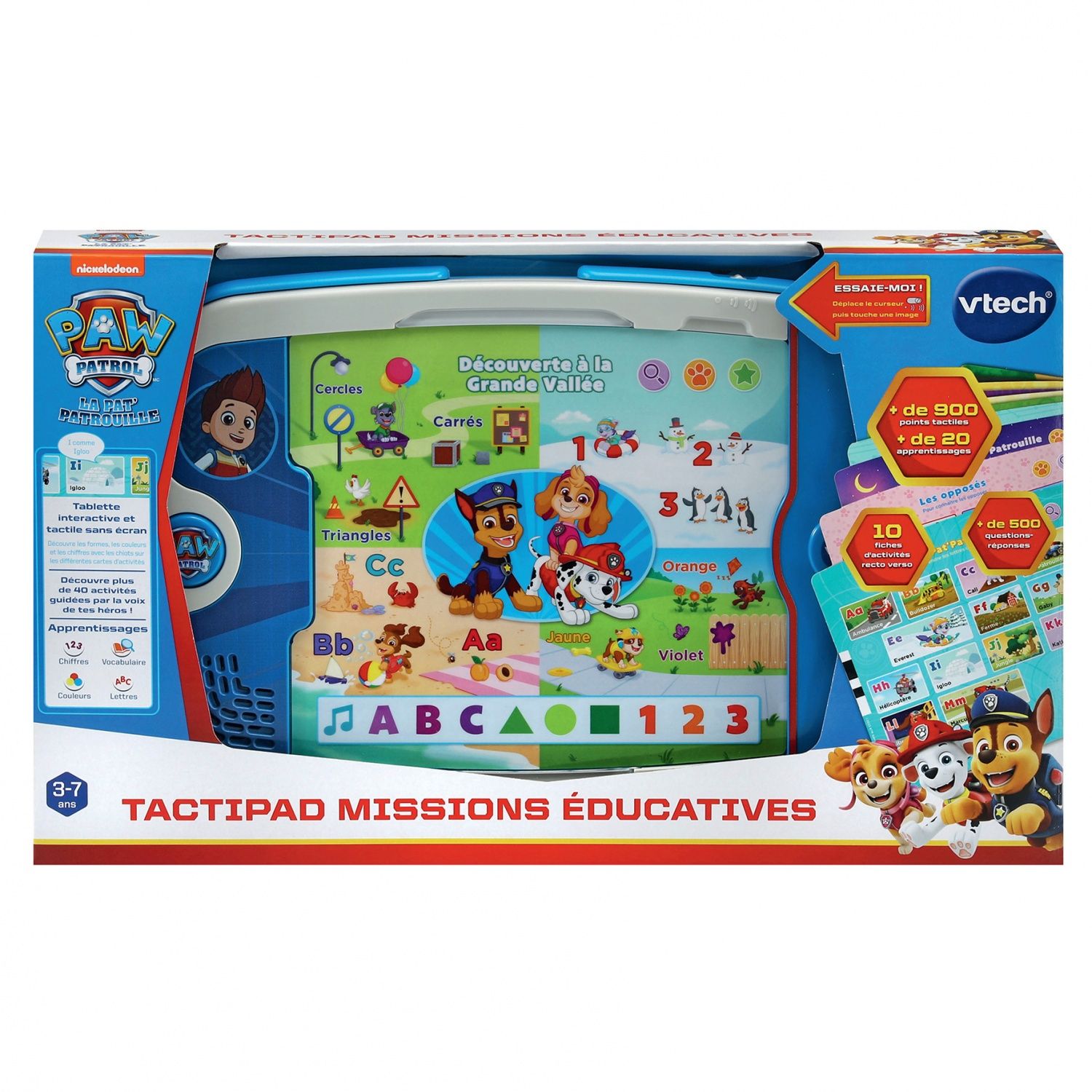 VTech Pat' Patrouille TactiPad Missions Éducatives Tablette Tactile Enfant sans Écran Fiches d'Activités et Jeux Éducatifs Jouet Paw Patrol Cadeau Enfant de à Contenu en Français